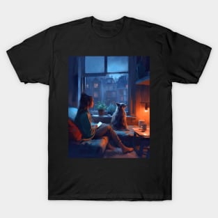 Rainy Day Serenity: Embrace Cozy Vibes with Relaxing Sounds and Comforting Atmosphere T-Shirt